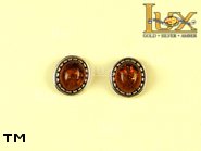 Jewellery SILVER sterling earrings.  Stone: amber. TAG: ; name: E-099; weight: 2.8g.