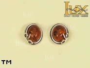 Jewellery SILVER sterling earrings.  Stone: amber. TAG: clasic; name: E-111S; weight: 2.2g.
