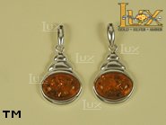 Jewellery SILVER sterling earrings.  Stone: amber. TAG: ; name: E-120; weight: 4.8g.