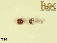 Jewellery SILVER sterling earrings.  Stone: amber. TAG: ; name: E-132-1; weight: 2g.