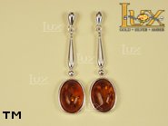 Jewellery SILVER sterling earrings.  Stone: amber. TAG: ; name: E-136-1; weight: 5.6g.