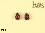 Jewellery SILVER sterling earrings.  Stone: amber. TAG: ; name: E-138-1; weight: 2.2g.