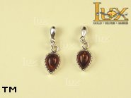 Jewellery SILVER sterling earrings.  Stone: amber. TAG: ; name: E-138-2; weight: 2.3g.