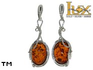 Jewellery SILVER sterling earrings.  Stone: amber. TAG: ; name: E-140-2; weight: 5.3g.