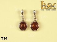 Jewellery SILVER sterling earrings.  Stone: amber. TAG: ; name: E-143-1; weight: 3.3g.