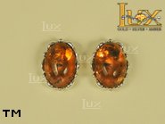 Jewellery SILVER sterling earrings.  Stone: amber. TAG: ; name: E-146-1; weight: 3.9g.