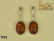 Jewellery SILVER sterling earrings.  Stone: amber. TAG: ; name: E-146-2; weight: 3.9g.