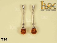 Jewellery SILVER sterling earrings.  Stone: amber. TAG: ; name: E-150-1; weight: 2.7g.