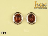 Jewellery SILVER sterling earrings.  Stone: amber. TAG: ; name: E-155; weight: 3.3g.