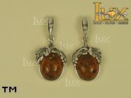 Jewellery SILVER sterling earrings.  Stone: amber. TAG: ; name: E-166; weight: 5.2g.