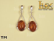 Jewellery SILVER sterling earrings.  Stone: amber. TAG: ; name: E-177-1; weight: 3.5g.