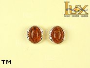 Jewellery SILVER sterling earrings.  Stone: amber. TAG: ; name: E-177-2; weight: 2.4g.