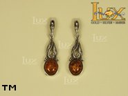 Jewellery SILVER sterling earrings.  Stone: amber. TAG: ; name: E-179; weight: 3.7g.