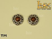 Jewellery SILVER sterling earrings.  Stone: amber. TAG: ; name: E-180-1; weight: 3.2g.