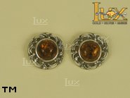 Jewellery SILVER sterling earrings.  Stone: amber. TAG: ; name: E-180-2; weight: 4.1g.