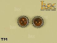 Jewellery SILVER sterling earrings.  Stone: amber. TAG: ; name: E-206; weight: 2.4g.