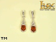 Jewellery SILVER sterling earrings.  Stone: amber. TAG: ; name: E-209-1; weight: 2.9g.