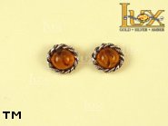 Jewellery SILVER sterling earrings.  Stone: amber. TAG: ; name: E-213; weight: 2.4g.