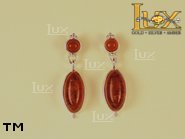 Jewellery SILVER sterling earrings.  Stone: amber. TAG: ; name: E-221-2; weight: 2.8g.