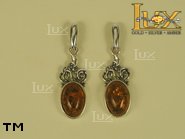 Jewellery SILVER sterling earrings.  Stone: amber. TAG: ; name: E-226; weight: 4g.