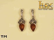 Jewellery SILVER sterling earrings.  Stone: amber. TAG: ; name: E-227; weight: 3.1g.