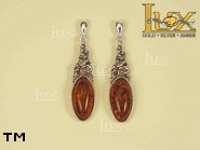 Jewellery SILVER sterling earrings.  Stone: amber. TAG: ; name: E-228; weight: 4g.