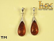 Jewellery SILVER sterling earrings.  Stone: amber. TAG: ; name: E-229; weight: 6.1g.