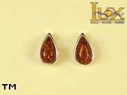 Jewellery SILVER sterling earrings.  Stone: amber. TAG: ; name: E-232-2; weight: 2.3g.