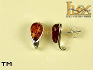 Jewellery SILVER sterling earrings.  Stone: amber. TAG: ; name: E-232; weight: 2.4g.