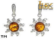 Jewellery SILVER sterling earrings.  Stone: amber. TAG: nature, signs; name: E-239SW; weight: 3.6g.