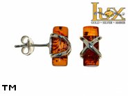 Jewellery SILVER sterling earrings.  Stone: amber. TAG: ; name: E-280-2; weight: 2.1g.