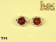 Jewellery SILVER sterling earrings.  Stone: amber. TAG: ; name: E-282; weight: 3g.