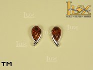 Jewellery SILVER sterling earrings.  Stone: amber. TAG: ; name: E-283; weight: 2.1g.