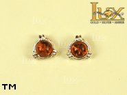 Jewellery SILVER sterling earrings.  Stone: amber. TAG: ; name: E-284; weight: 2.3g.