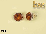 Jewellery SILVER sterling earrings.  Stone: amber. TAG: ; name: E-286; weight: 2.8g.