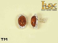 Jewellery SILVER sterling earrings.  Stone: amber. TAG: ; name: E-289; weight: 3.1g.