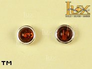 Jewellery SILVER sterling earrings.  Stone: amber. TAG: ; name: E-304-1; weight: 1.8g.