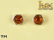 Jewellery SILVER sterling earrings.  Stone: amber. TAG: ; name: E-304-2; weight: 1.5g.