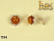 Jewellery SILVER sterling earrings.  Stone: amber. TAG: ; name: E-304-3; weight: 1.3g.