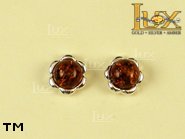 Jewellery SILVER sterling earrings.  Stone: amber. TAG: ; name: E-304-4; weight: 1.4g.