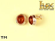 Jewellery SILVER sterling earrings.  Stone: amber. TAG: ; name: E-306; weight: 2.7g.