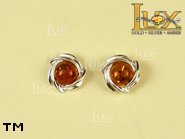 Jewellery SILVER sterling earrings.  Stone: amber. TAG: ; name: E-310; weight: 2.2g.