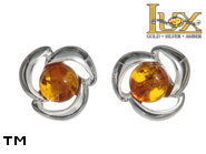 Jewellery SILVER sterling earrings.  Stone: amber. TAG: nature; name: E-311; weight: 2.2g.