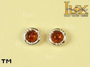 Jewellery SILVER sterling earrings.  Stone: amber. TAG: ; name: E-312-1; weight: 2.5g.