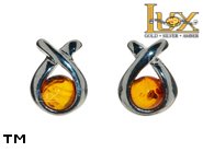 Jewellery SILVER sterling earrings.  Stone: amber. TAG: ; name: E-314; weight: 1.8g.