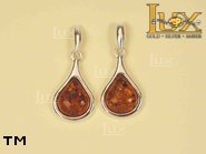 Jewellery SILVER sterling earrings.  Stone: amber. TAG: ; name: E-316; weight: 4.9g.