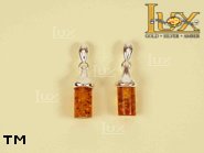 Jewellery SILVER sterling earrings.  Stone: amber. TAG: ; name: E-324-2; weight: 2.2g.