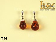 Jewellery SILVER sterling earrings.  Stone: amber. TAG: ; name: E-324; weight: 3.7g.