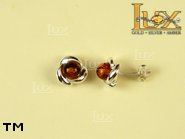 Jewellery SILVER sterling earrings.  Stone: amber. TAG: ; name: E-337; weight: 3.2g.