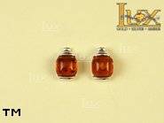 Jewellery SILVER sterling earrings.  Stone: amber. TAG: ; name: E-338; weight: 2.4g.